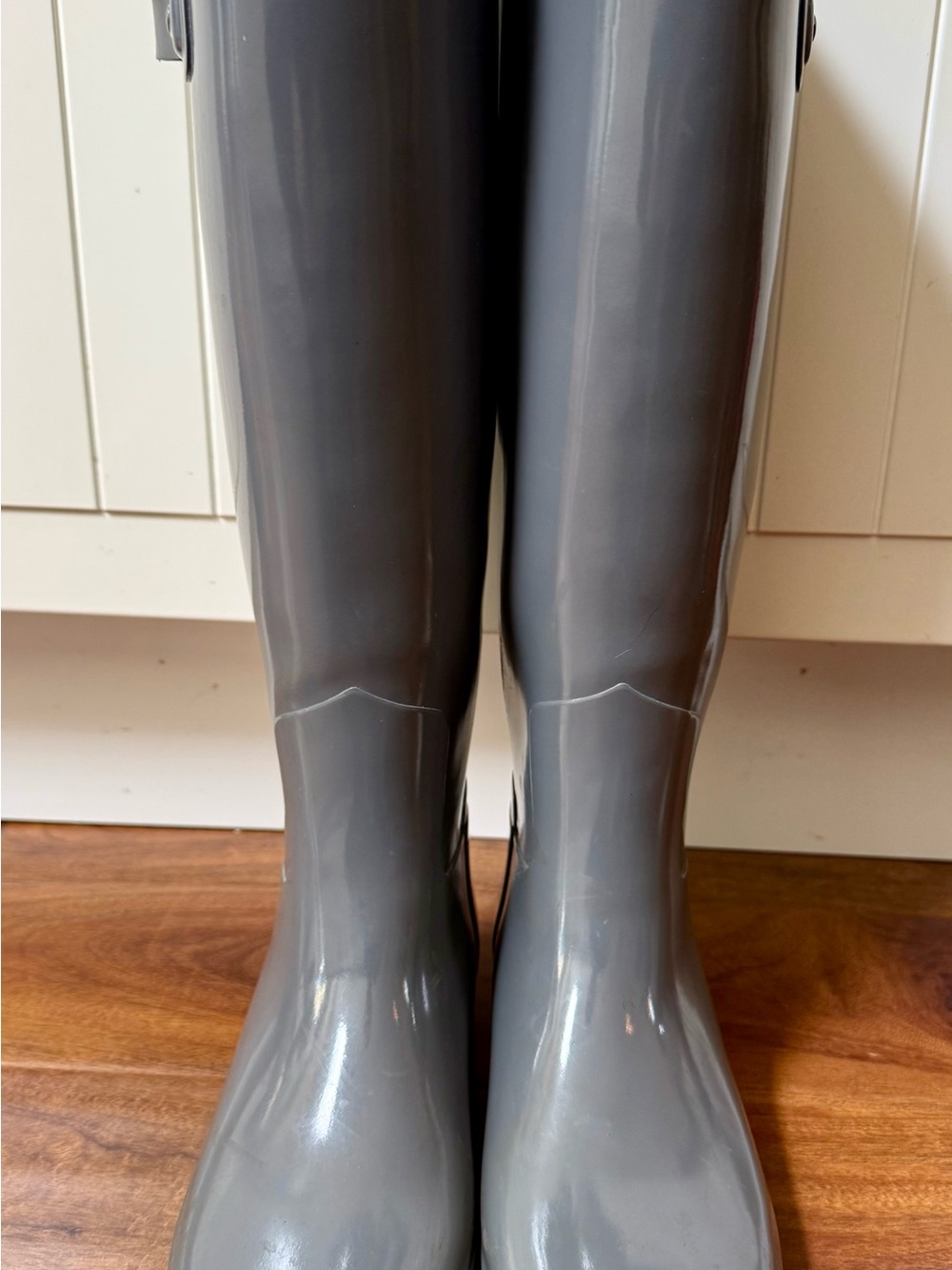 Hunter Glossy Gray Tall Rain Boots